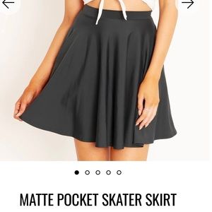 Blackmilk clothing matte pocket skater skirt